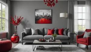 mélanger gris et rouge