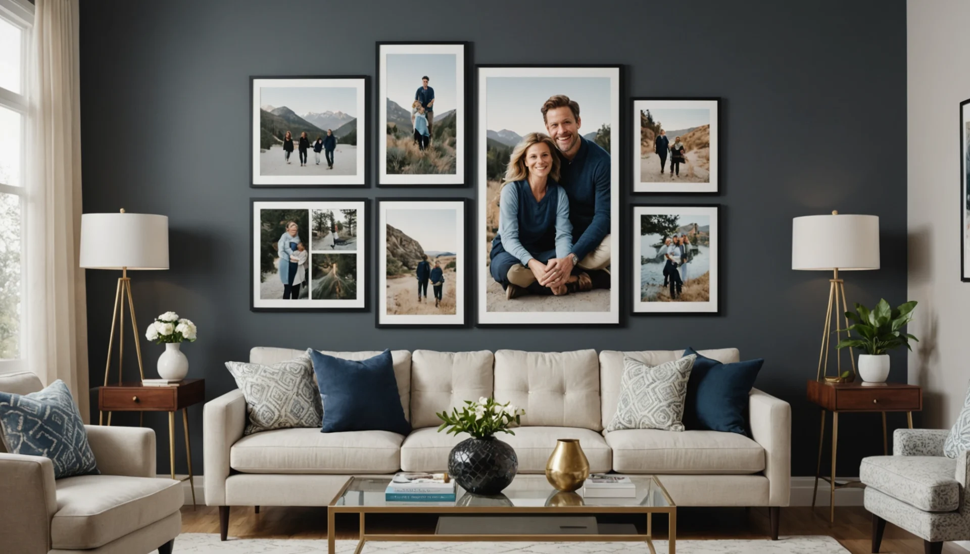 idées pour disposer 3 photos au mur
