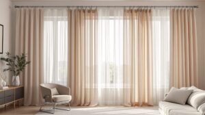 voilage et double rideaux sur la même tringle