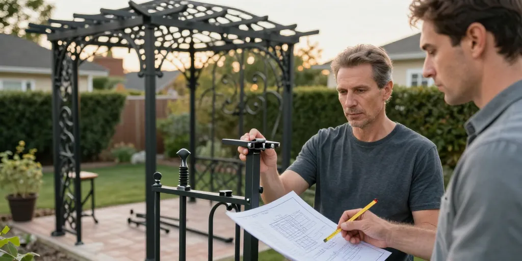 pergola sur mesure en fer forgé